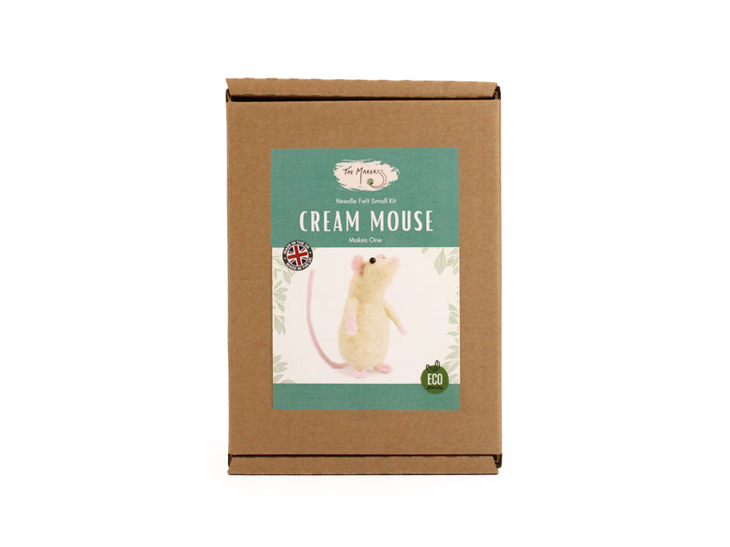 Felting Kit - Cream Mouse Needle Felt Kit