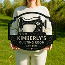 Custom Metal Wall Art - Personalized Sewing & Quilting Sign