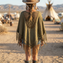 Crochet Back Tasseled Kimono | Bohemian Theme Cardigan Beachwear Cover-up