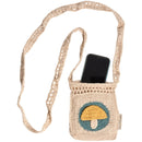 Crochet Mushroom Crossbody Bag | Boho Body Handbag | 6.5" x 8"