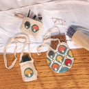 Crochet Mushroom Crossbody Bag | Boho Body Handbag | 6.5" x 8"