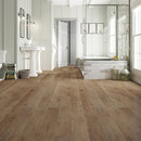 SPC Vinyl Rigid Core 7" Width 60" RL, 7mm Thick, 1.5mm IXPE Crowned Hazel, Meraki Floors - Mazzia Collection bath view 3