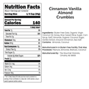 Cinnamon Vanilla Almond Crumbles | 2.4 oz | Gluten, Dairy, & Soy Free | The Gourmet Granola