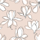 Beige Large Flowers Wallpaper
