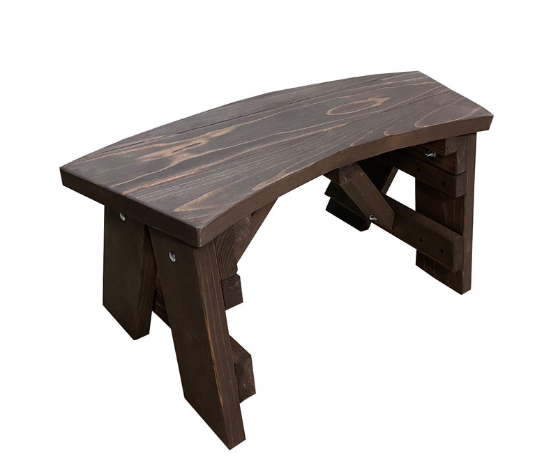 Curved Redwood Picnic Bench