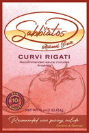 Curvy Rigati Pasta | 16 oz | Pack of 2 | Sabbiatos