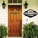 Custom Name Monogram Address Sign Metal Wall Art – Personalized House Number Decor