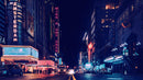 Personalized Neon Name on City Billboard Wall Mural.