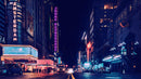 Personalized Neon Name on City Billboard Wall Mural.