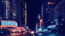 Personalized Neon Name on City Billboard Wall Mural.