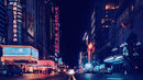 Personalized Neon Name on City Billboard Wall Mural.