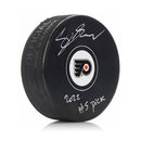 Cutter Gauthier Philadelphia Flyers Autographed NHL Hockey Logo Puck with