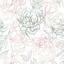 Fashionable Floral Outlines Wallpaper Tasteful