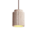 Cylindrical Caelia Travertine Pendant Light