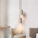 Cylindrical Caelia Travertine Pendant Light