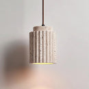 Cylindrical Caelia Travertine Pendant Light
