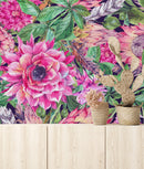 Voguish Brightly Flowers Wallpaper Tasteful