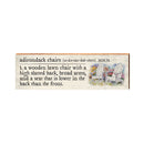 Adirondack Chairs Definition Wooden Sign | Wall Art Print on Real Wood | Lake House Home Decor