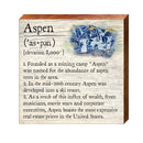 Aspen, Colorado Definition Wooden Sign | Wall Art Print on Real Wood