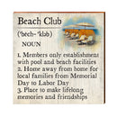 Beach Club Definition Wooden Sign | Wall Art Print on Real Wood | Coastal Nautical Tropical Beach House Home Decor