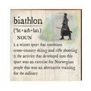 Biathlon Definition Wooden Sign | Wall Art Print on Real Wood | Lodge Cabin Mountain House Home Decor