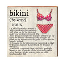 Bikini Definition Wooden Sign | Wall Art Print on Real Wood | Coastal Nautical Tropical Beach House Home Decor