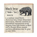 Black Bear Definition Wooden Sign | Wall Art Print on Real Wood | Mountain Cabin Lodge House Home Decor