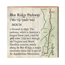 Blue Ridge Parkway Definition Wooden Sign | Wall Art Print on Real Wood | Lodge Cabin Mountain House Home Decor