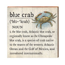 Blue Crab Definition Wooden Sign | Wall Art Print on Real Wood | Coastal Tropical Nautical Beach House Home Decor