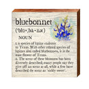 Bluebonnet Definition Wooden Sign | Wall Art Print on Real Wood | Home Decor
