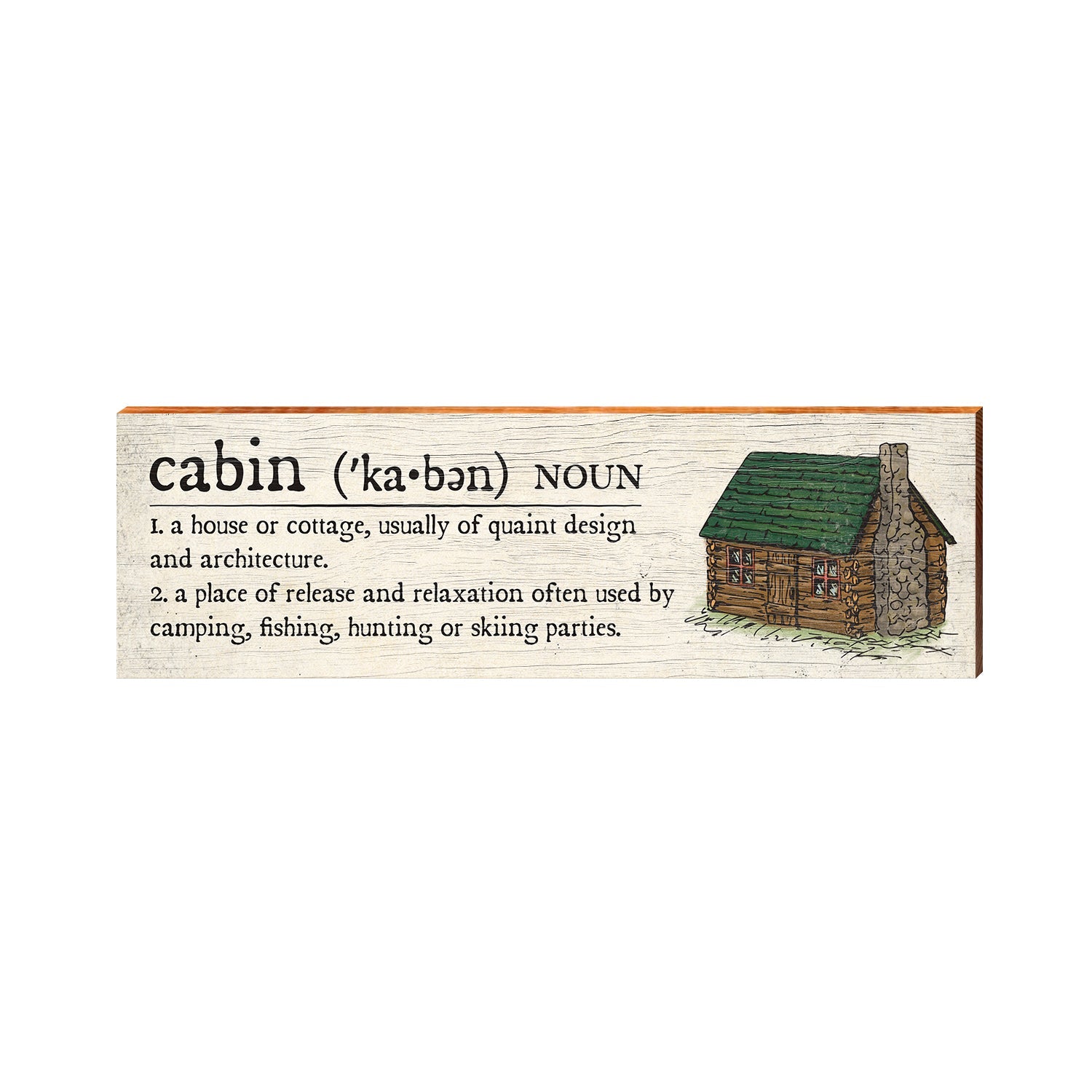 Cabin Definition Wooden Sign | Wall Art Print on Real Wood | Mountain