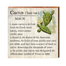 Cactus Definition Wooden Sign | Wall Art Print on Real Wood | Home Decor