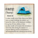 Camp Definition Wooden Sign | Wall Art Print on Real Wood | Lodge Cabin Mountain House Home Decor