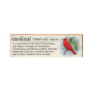 Cardinal Definition Wooden Sign | Wall Art Print on Real Wood | Bird Home Decor