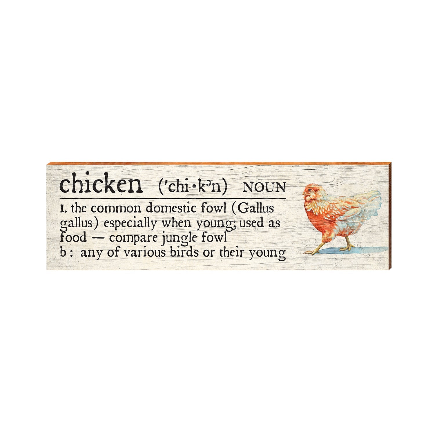 Chicken Definition Wooden Sign | Wall Art Print on Real Wood | Farmhou