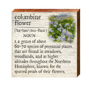 Columbine Flower Definition Wooden Sign | Wall Art Print on Real Wood | Home Decor