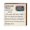 Colorado River Definition Wooden Sign | Wall Art Print on Real Wood