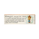 Cowgirl Definition Wooden Sign | Wall Art Print on Real Wood | Western Southwestern Home Decor