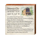Delaware City, Delaware Definition Wooden Sign | Wall Art Print on Real Wood