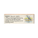 Egret Definition Wooden Sign | Wall Art Print on Real Wood | Coastal Tropical Nautical Beach House Home Decor