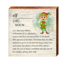 Elf Definition Wooden Sign | Wall Art Print on Real Wood | Christmas Holiday Decor