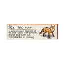 Fox Definition Wooden Sign | Wall Art Print on Real Wood | Mountain Cabin Lodge House Home Decor
