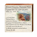Grand Canyon National Park, Arizona Definition Wooden Sign | Wall Art Print on Real Wood