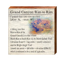 Grand Canyon Rim to Rim, Arizona Definition Wooden Sign | Wall Art Print on Real Wood