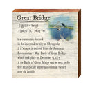 Great Bridge, Virginia Definition Wooden Sign | Wall Art Print on Real Wood