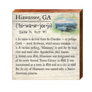 Hiawassee, Georgia Definition Wooden Sign | Wall Art Print on Real Wood