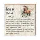 Horse Definition Wooden Sign | Wall Art Print on Real Wood | Farmhouse Country Home Decor