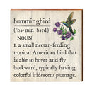 Hummingbird Definition Wooden Sign | Wall Art Print on Real Wood