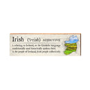 Irish Definition Wooden Sign | Wall Art Print on Real Wood