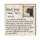 Black Bear Definition Wooden Sign | Wall Art Print on Real Wood | Mountain Cabin Lodge House Home Decor